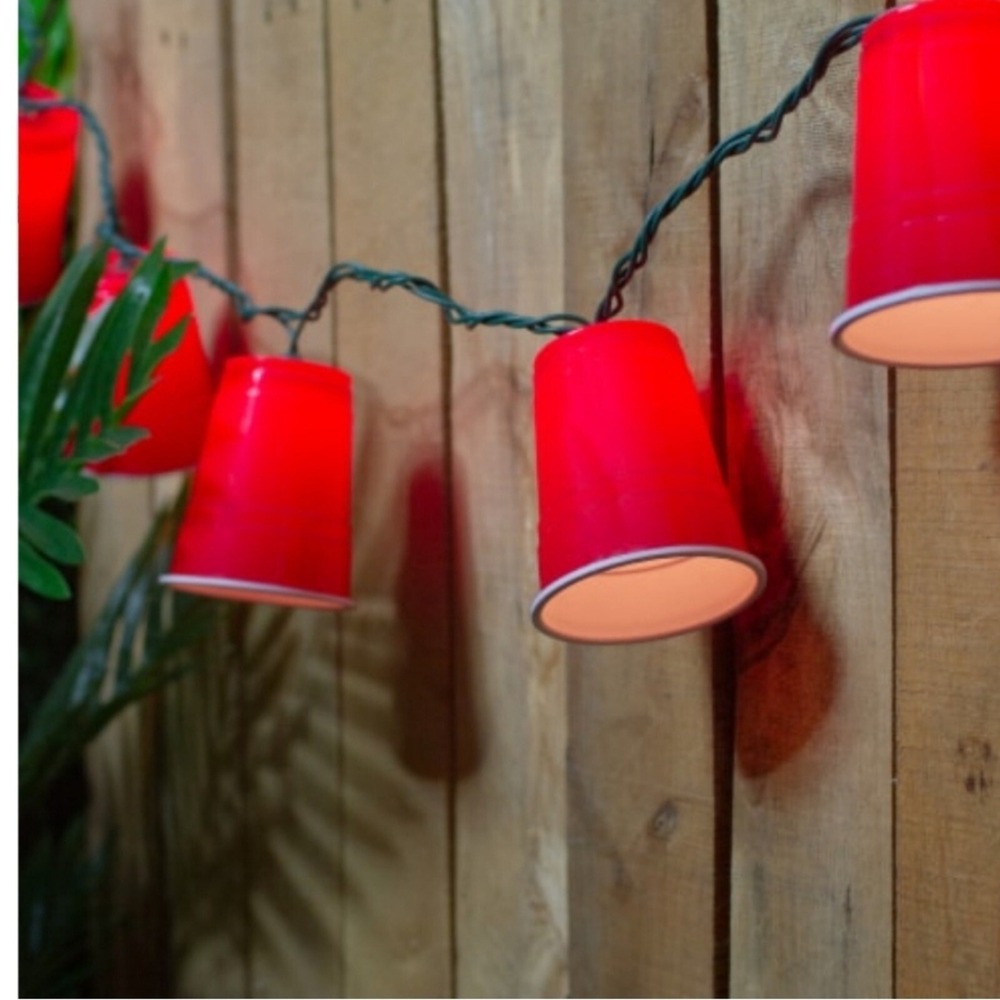 Red Solo Party Cups String Lights Patriotic Summer Nights Decor 8.5 ft NEW